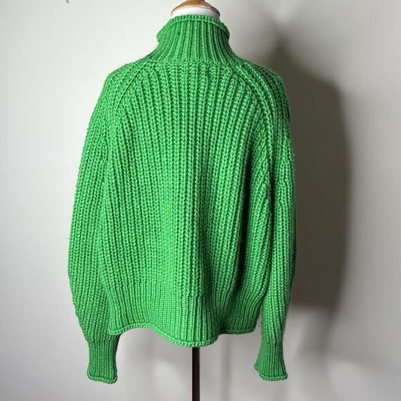 H&M Green Chunky Knit Mock Neck Sweater - Picture 7 of 8